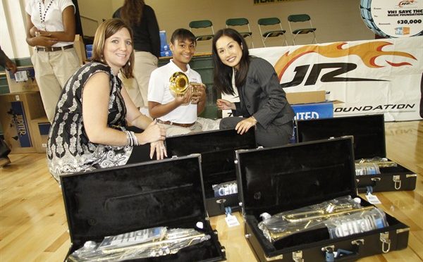 Featured image for Kelley Earnhardt And The Dale Jr. Foundation Present New Instruments To Neal Middle School